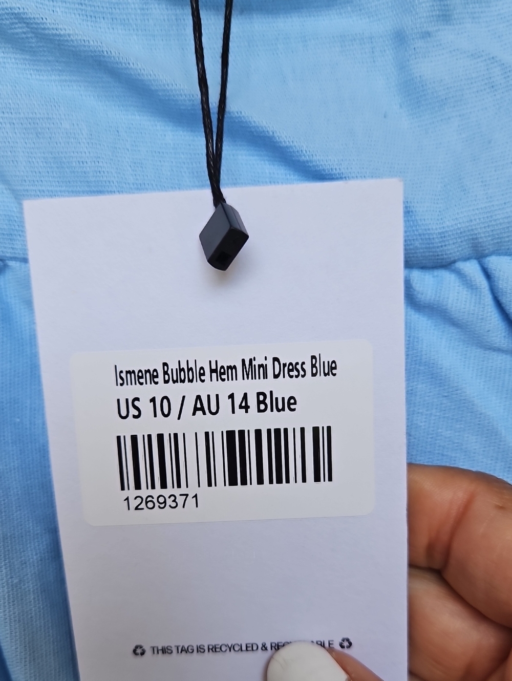NWT! Princess Polly Ismene Bubble Hem Mini Dress In Light Blue - Picture 4 of 4